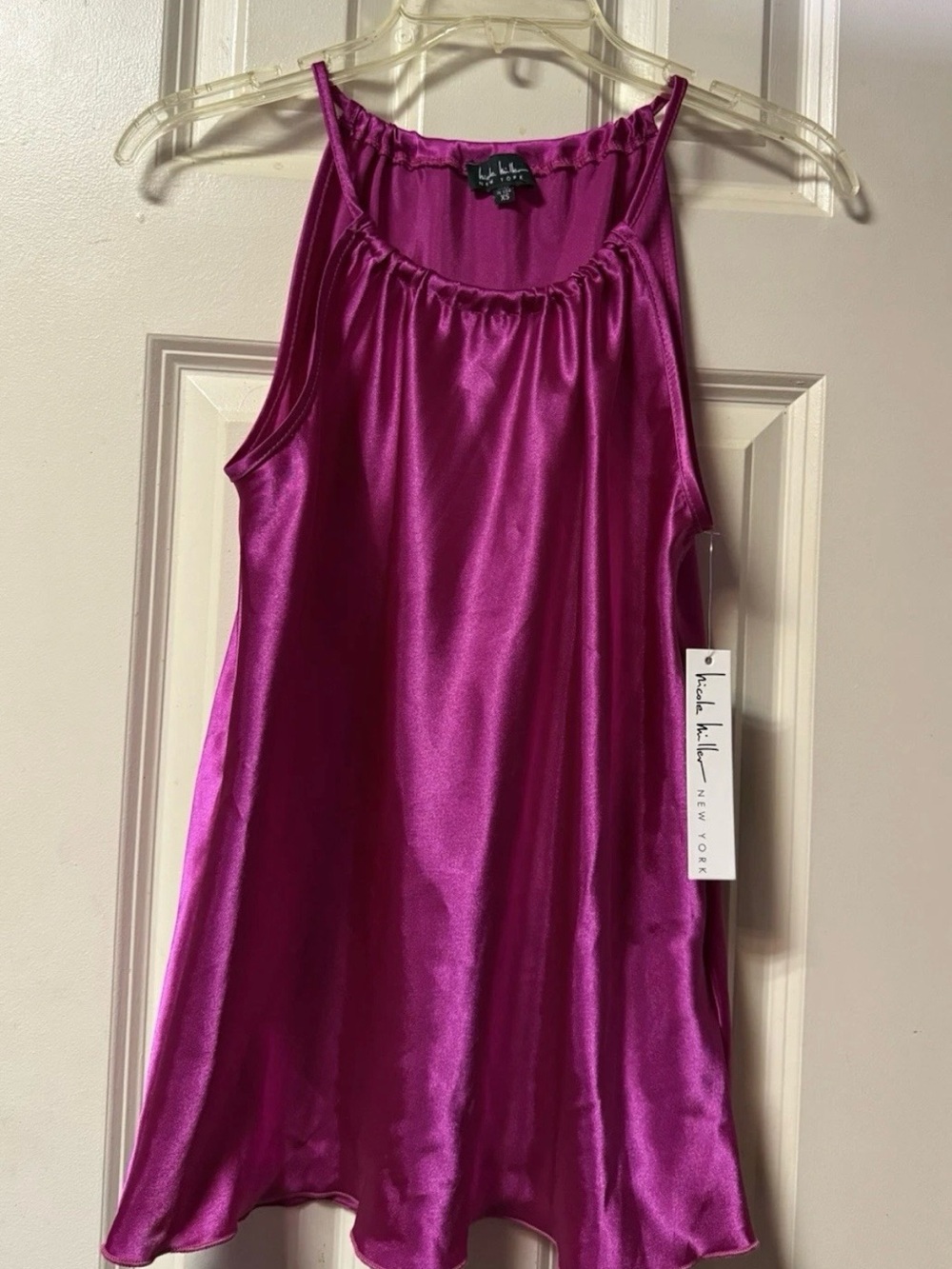 Nicole Miller ~ New With Tags ~ Women’s ~ Top ~ XS ~ Pink ~ Satin ~ NWT